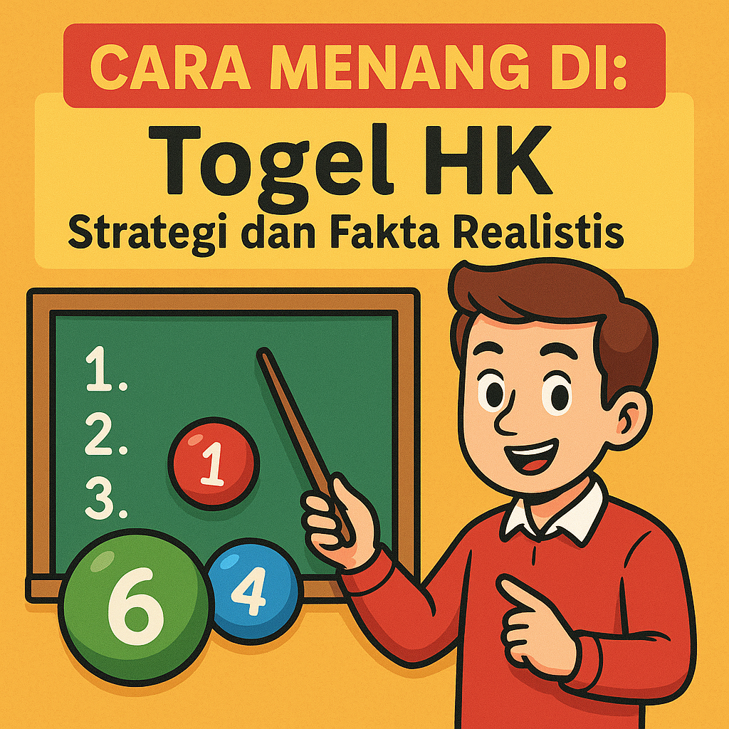Ilustrasi strategi dan cara menang Togel Sydney dengan papan angka dan pemain pria