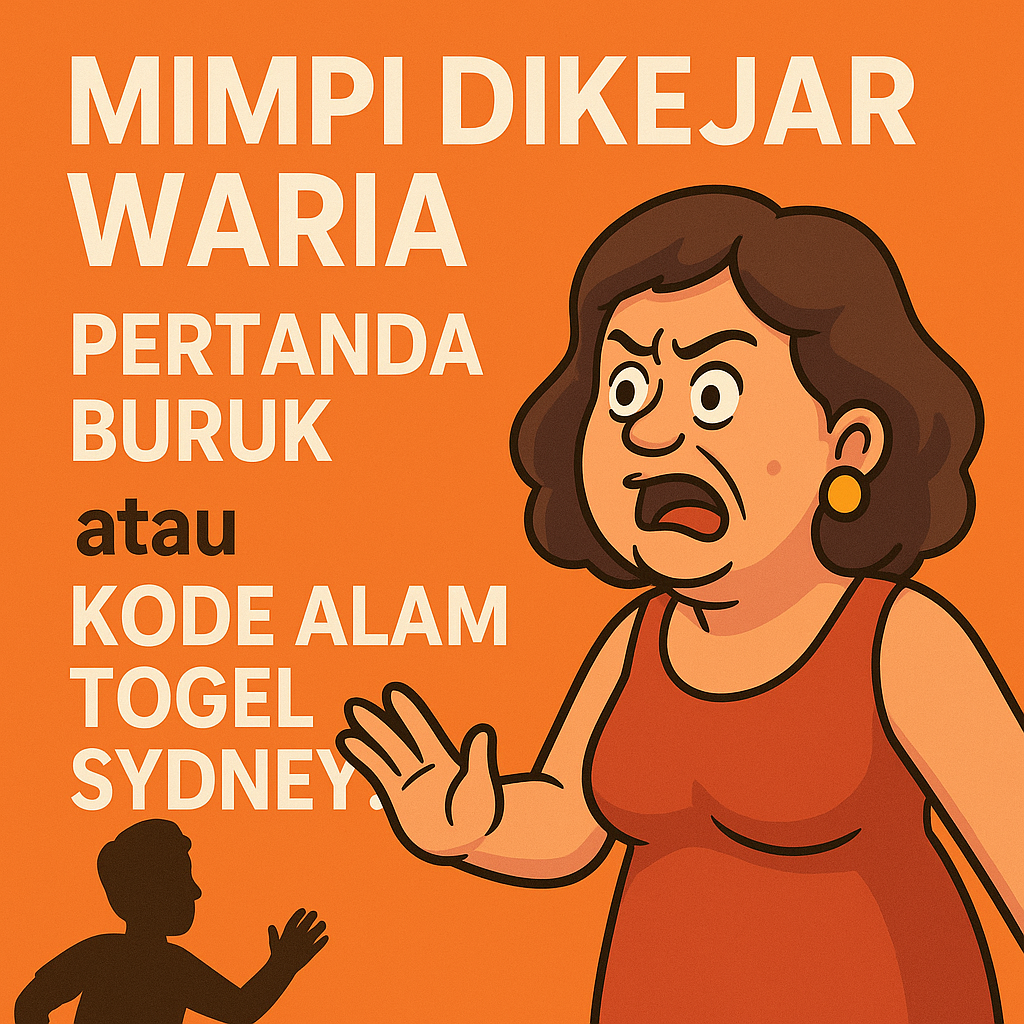 Ilustrasi kartun waria marah mengejar seseorang dengan teks “Mimpi Dikejar Waria: Pertanda Buruk atau Kode Alam Togel Sydney