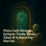 Pintu gaib dengan cahaya mistis sebagai simbol keberuntungan dan jackpot di SydneyLive hari ini