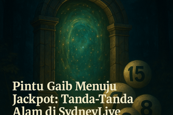 Pintu gaib dengan cahaya mistis sebagai simbol keberuntungan dan jackpot di SydneyLive hari ini