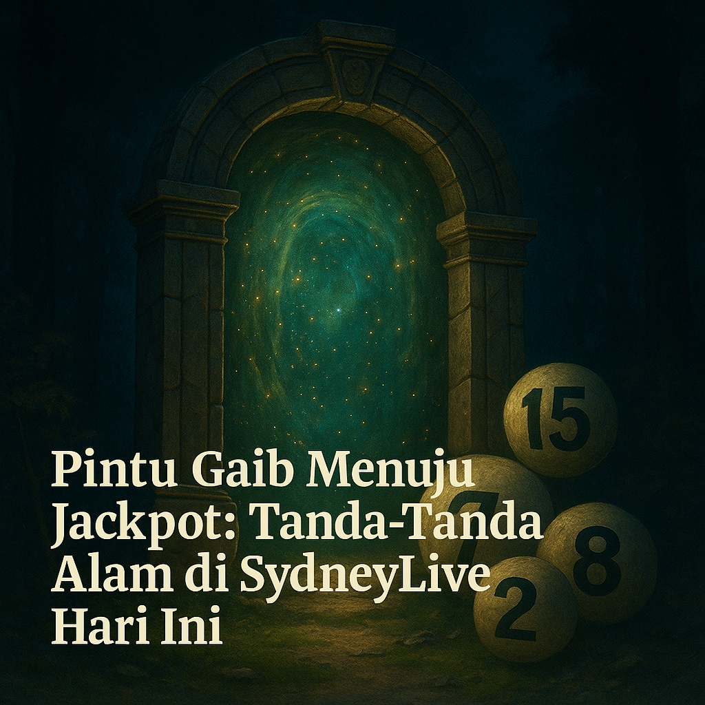 Pintu gaib dengan cahaya mistis sebagai simbol keberuntungan dan jackpot di SydneyLive hari ini